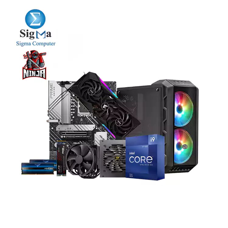 NINJA -405- Intel Core i9-12900KF ASUS Intel Z690 LGA 1700 ATX motherboard GIGABYTE AORUS Radeon RX 6900 XT 16GB NOCTUA COOLING AIR NH D15 CHROMAX PNY XLR8 CM3040 M.2 NVMe Gen4 - 500GB TEAM XTREEM 64GB 2x32GB 3600mhz ARGB COUG